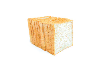 Whole Wheat bread sliced isolated on white background, whole grain bread