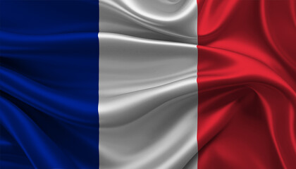 Bright and Wavy French Republic Flag Background