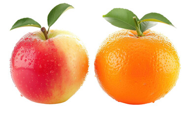 Harmonious Blend: Apple and Orange isolated on transparent Background