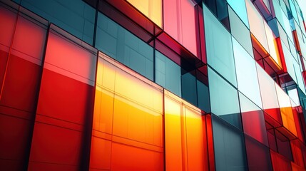 Modern office building with glass facade. Abstract architecture background.