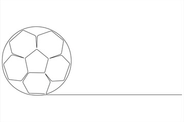 Fototapeta premium Football vector continuous one line art drawing illustration minimalist design