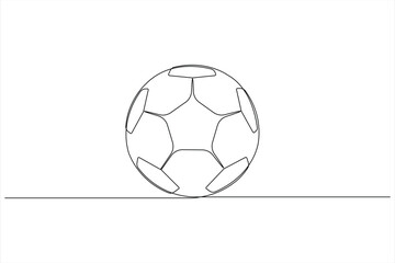 Fototapeta premium Football vector continuous one line art drawing illustration minimalist design