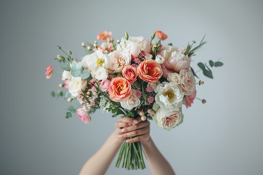 bouquet on a monochrome background