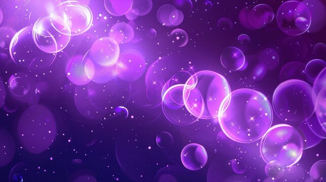 abstract violet background with scintillating circles and gloss 