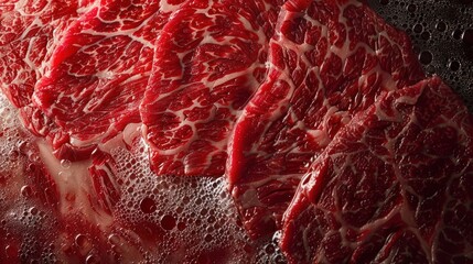 Texture of sliced beef - obrazy, fototapety, plakaty