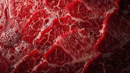 Sliced beef's texture