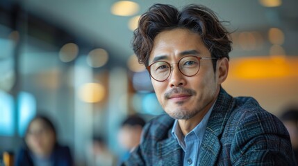 Obraz premium A Korean office worker, businessman