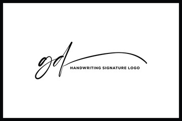 GD initials Handwriting signature logo. GD Hand drawn Calligraphy lettering Vector. GD letter real estate, beauty, photography letter logo design.