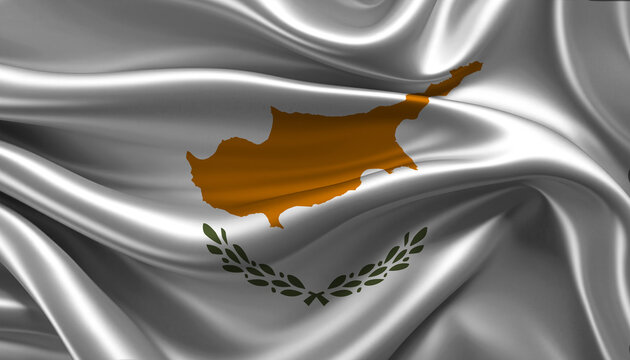 Bright and Wavy Republic of Cyprus Flag Background