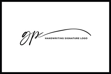 GP initials Handwriting signature logo. GP Hand drawn Calligraphy lettering Vector. GP letter real estate, beauty, photography letter logo design.
