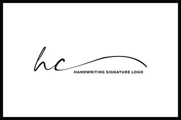 HC initials Handwriting signature logo. HC Hand drawn Calligraphy lettering Vector. HC letter real estate, beauty, photography letter logo design.