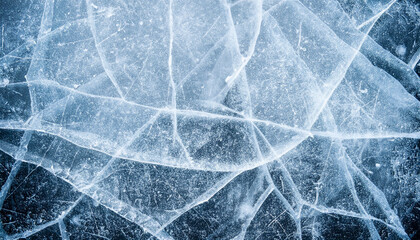Closeup ice surface cracks or scratched texture background. Cold frozen and freeze concepts.