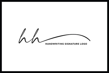 HH initials Handwriting signature logo. HH Hand drawn Calligraphy lettering Vector. HH letter real estate, beauty, photography letter logo design.