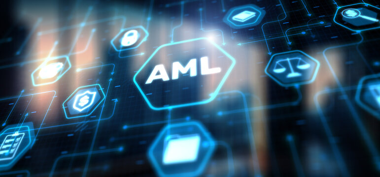 AML Anti Money Laundering Financial Bank Abstract Business Technology Concept