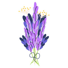 Flat vector illustration set of flower bouquet. Spring small bouquets of wildflowers. Cute illustration.
