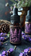 Obraz na płótnie Canvas essential oil from lavender flowers