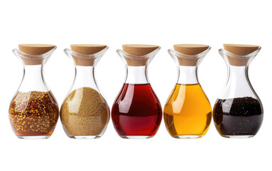 Condiment Glassware Ensemble isolated on transparent Background