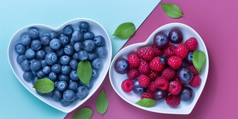 a bowl of blueberries and raspberries