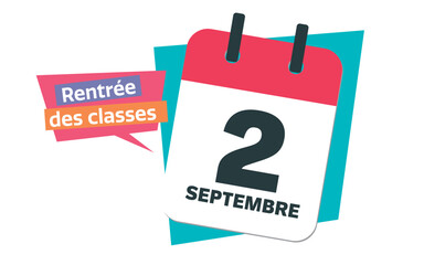 Back to school Day 2024 - French 2 September calendar date