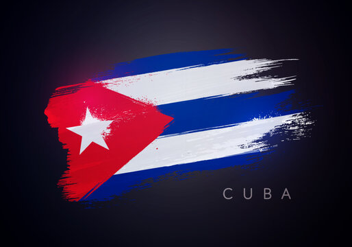 Brushstroke Grunge Style Flag Of Cuba