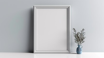 blank poster frame mockup isolated in white background