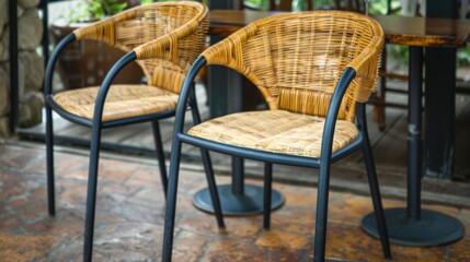 Fototapeta na wymiar chairs in a restaurant