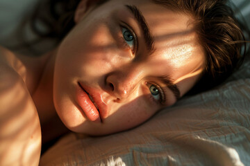 Hyper-realistic photo of a beautiful woman, close-up portrait. 