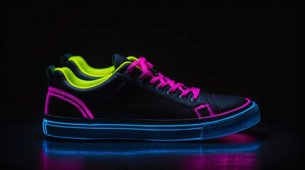 Neon portrait of shoes 