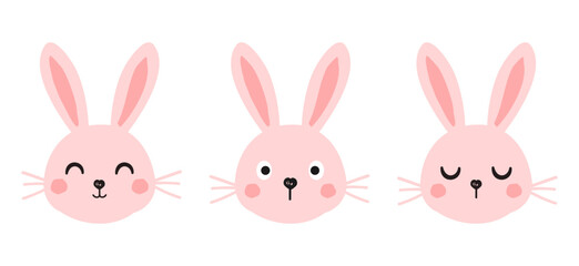Rabbit bunny cartoons isolated on white background vector.