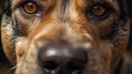 Close-up dog face - obrazy, fototapety, plakaty
