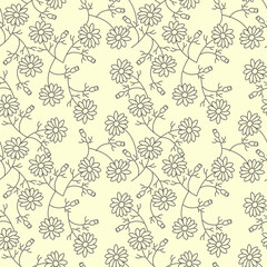 Seamless Floral Pattern Design yellow