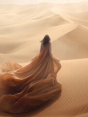Woman in the desert dune 