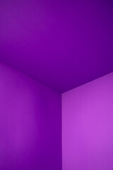 Light soft minimal background mockup for product presentation. Corner of room delicate purple color. High quality photo