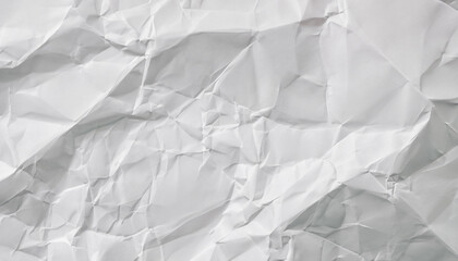 White crumpled paper texture background, abstract grunge rough textured backdrop.