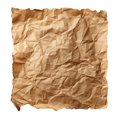 Wrinkled paper isolated on white background Generative Ai 