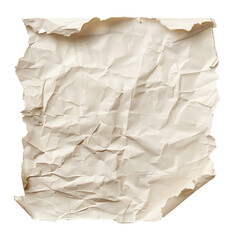 Wrinkled paper isolated on white background Generative Ai 