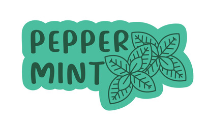 Peppermint Herb Vector Design sticker