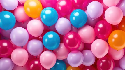 Filling the frame, vibrant multicolored balloons take center stage in this close-up shot.