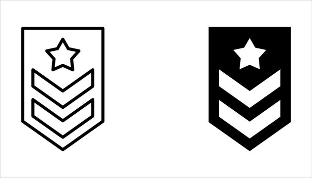 Military reward medal line icon set, outline vector sign, linear style pictogram isolated on white background