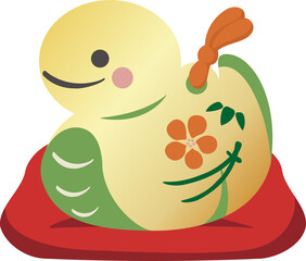 年賀状　年賀素材　2025　土鈴　巳年　巳　蛇　へび年　お正月　かわいい　シンプル　イラスト素材
