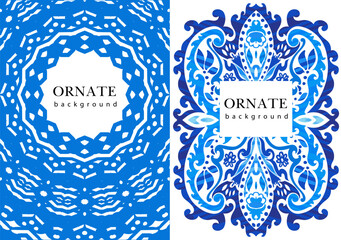 Blue Geometric Snowflake Pattern vector