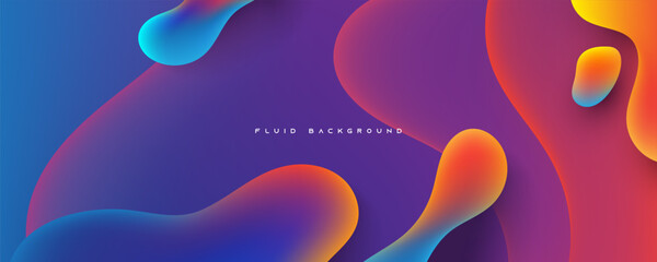 Abstract fluid background colorful liquid color design vector
