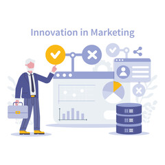 Obraz na płótnie Canvas Innovation in marketing concept. Vector illustration