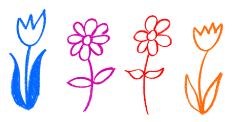 Flower Crayon Drawing