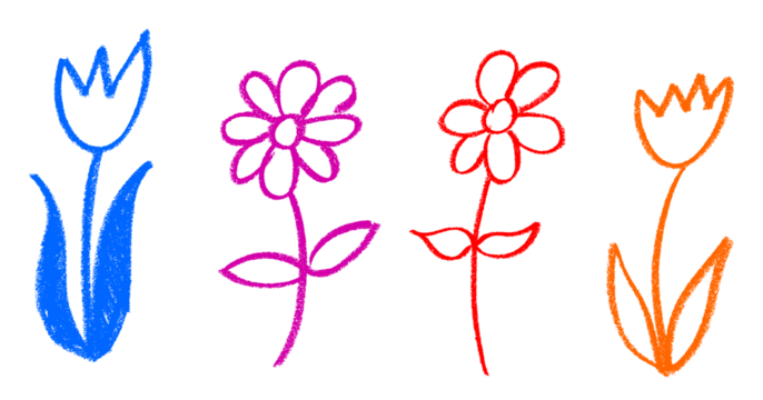 Flower Crayon Drawing
