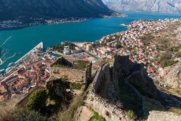 Obraz premium The fortifications of Kotor are an integrated historical fortification system in Kotor, Montenegro