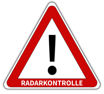 Radarkontrolle Schild 