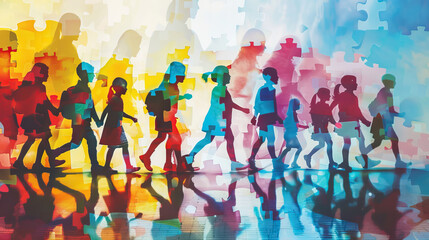 Child autism day concept. The child thinks differently. world autism day - AI Generated Abstract Art