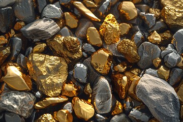 a pile of gold and silver rocks