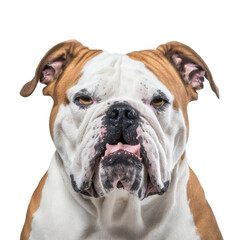 Obraz premium Close Up of Bulldog on White Background